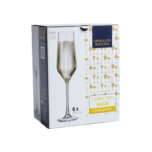 Crystalite Bohemia Alca Champagne Flute - 6 Copas de 220 ml - Imagen 2
