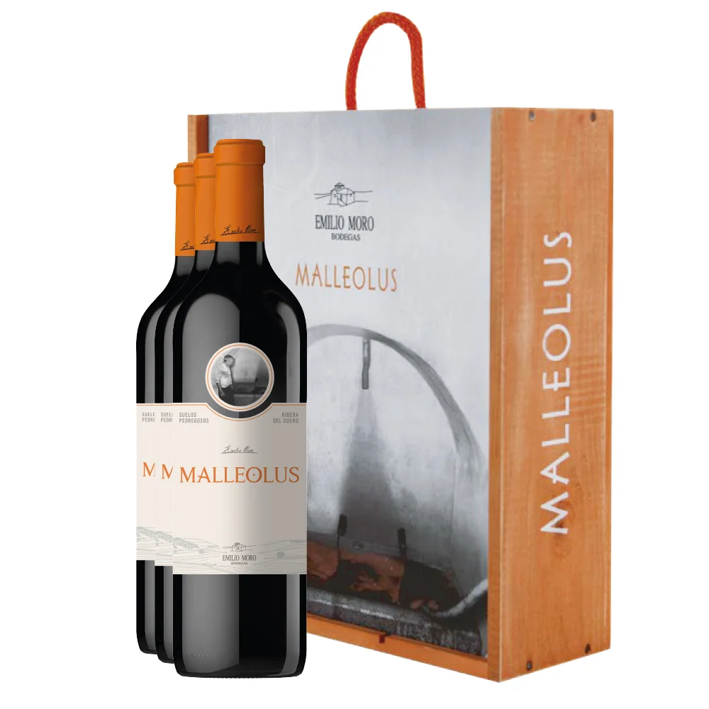 Emilio Moro Malleolus con Caja de Madera de 3 botellas